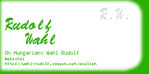 rudolf wahl business card